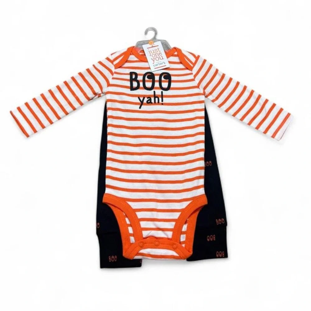 Spooky Graphic Bodysuit & Pants Set Halloween Carter's Just One You Size 6M NWT